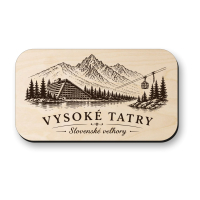 Dřevěná magnetka Vysoké Tatry - tatranské panorama