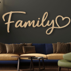Dřevěný nápis na zeď – Family