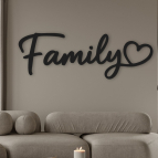 Dřevěný nápis na zeď – Family