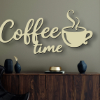 Dřevěný nápis na zeď – Coffee time