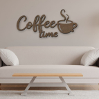 Dřevěný nápis na zeď – Coffee time
