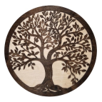 Dřevěný strom života Premium – dvouvrstvé provedení (ořech + přírodní dřevo)