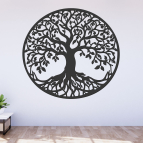 Dřevěný strom života na zeď – Kruhová harmonie