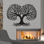 Dřevěný strom života na zeď – Srdce rodiny