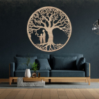 Dřevěný strom života - Rodinný motiv
