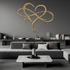 Dřevěný svatební obraz – Jemná propletená srdce