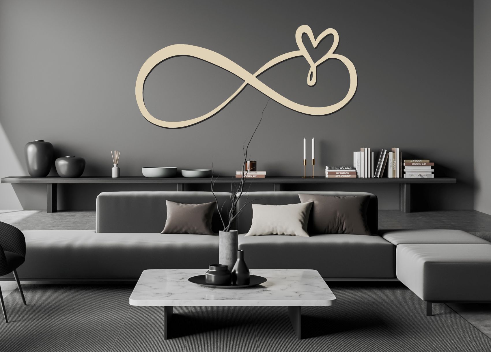 Dřevěný svatební obraz – Nekonečno s kapkou lásky