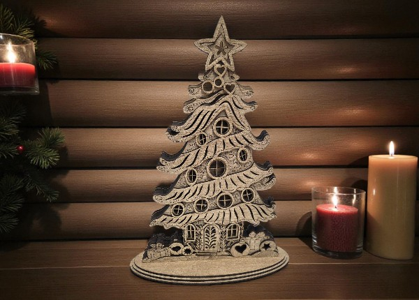 Dřevěný vánoční stromeček