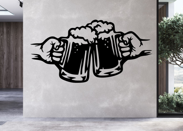 Dřevěný obraz – Pivní sklenice