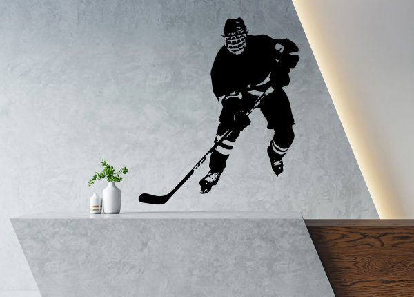 Dřevěný obraz – Hokejista v akci
