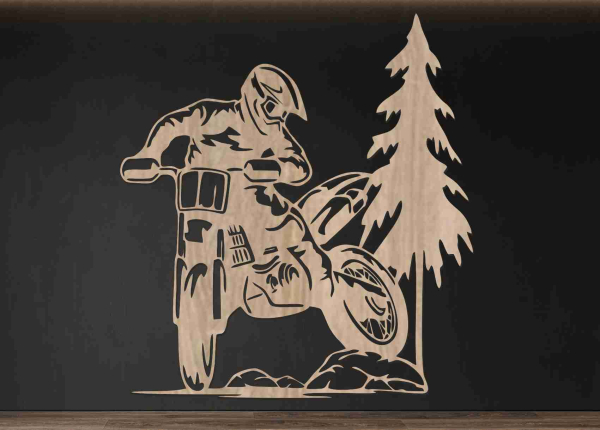 Dřevěný obraz na zeď – MotoCross obraz
