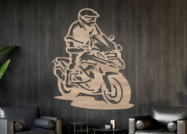 Dřevěný obraz na stěnu – Sportovní motorka