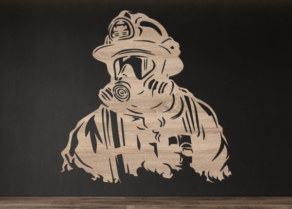 Dřevěný obraz – Hasič