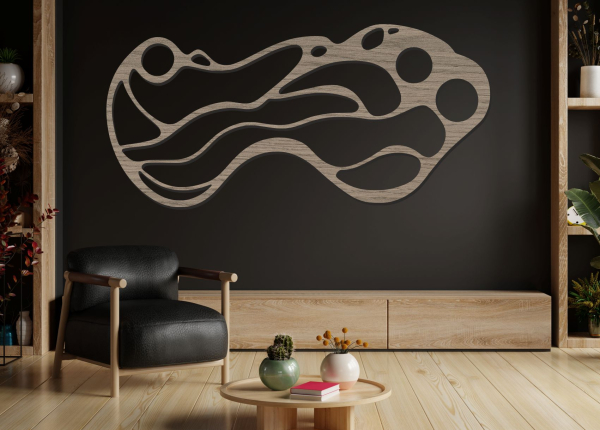 Dřevěný obraz na zeď – Moderní abstrakce organických tvarů