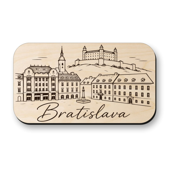 Dřevěná magnetka Bratislava - Staré Město a Bratislavský hrad