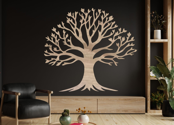 Dřevěný strom života na zeď – Strom rovnováhy