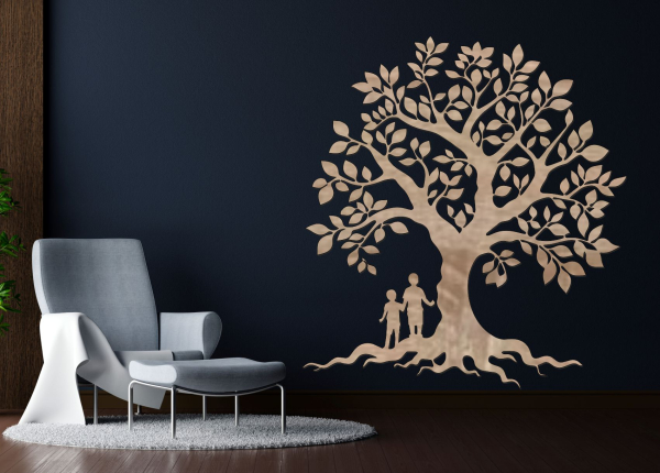 Dřevěný strom života na zeď – Rodinné kořeny