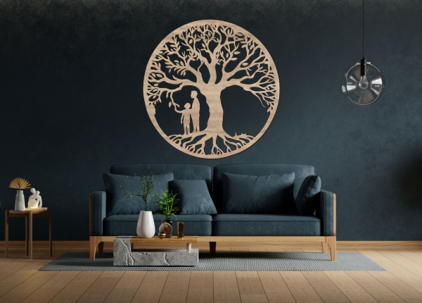 Dřevěný strom života - Rodinný motiv