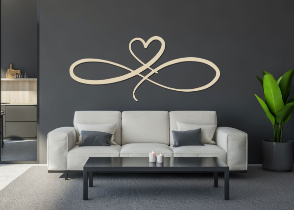 Dřevěný svatební obraz – Nekonečná láska se srdcem